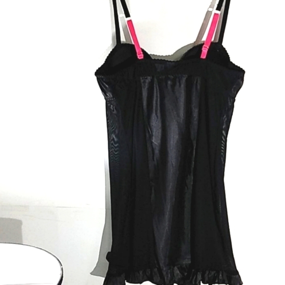 APT 9  INTIMATE LINGERIE SATIN BLACK SHEER CHEMISE SIZE SMALL - Picture 10 of 13